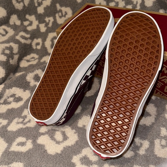 Vans Classic Slip-on Sneakers 🥰😍😘 Checkerboard Grape 🍇 wine New - Picture 11 of 17